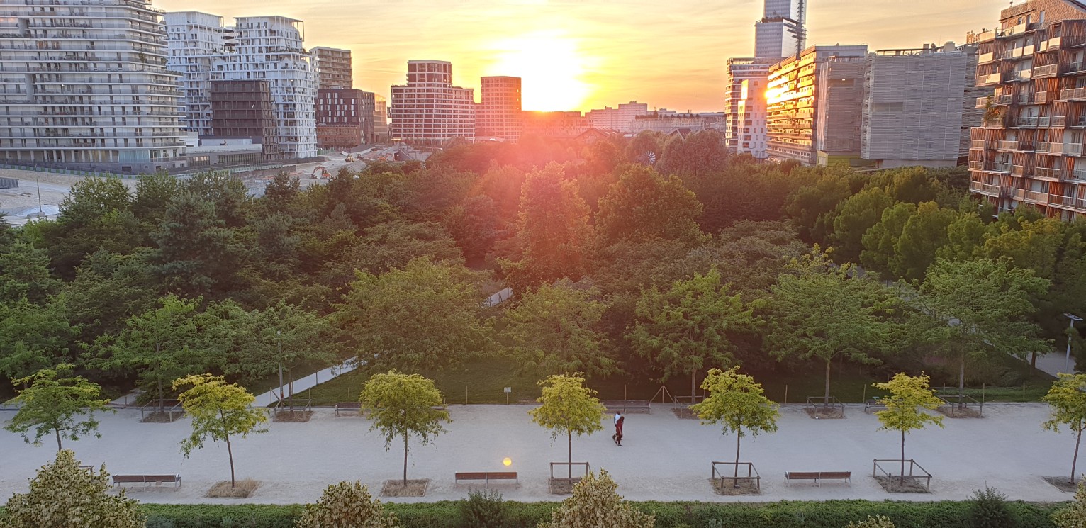 Coucher de soleil sur le parc MLK.