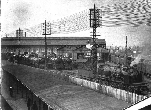 Depot des locomotives &agrave; vapeur aux Batignolles