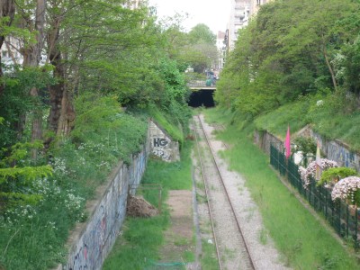 Petite Ceinture Nord au niveau de la rue Belliard